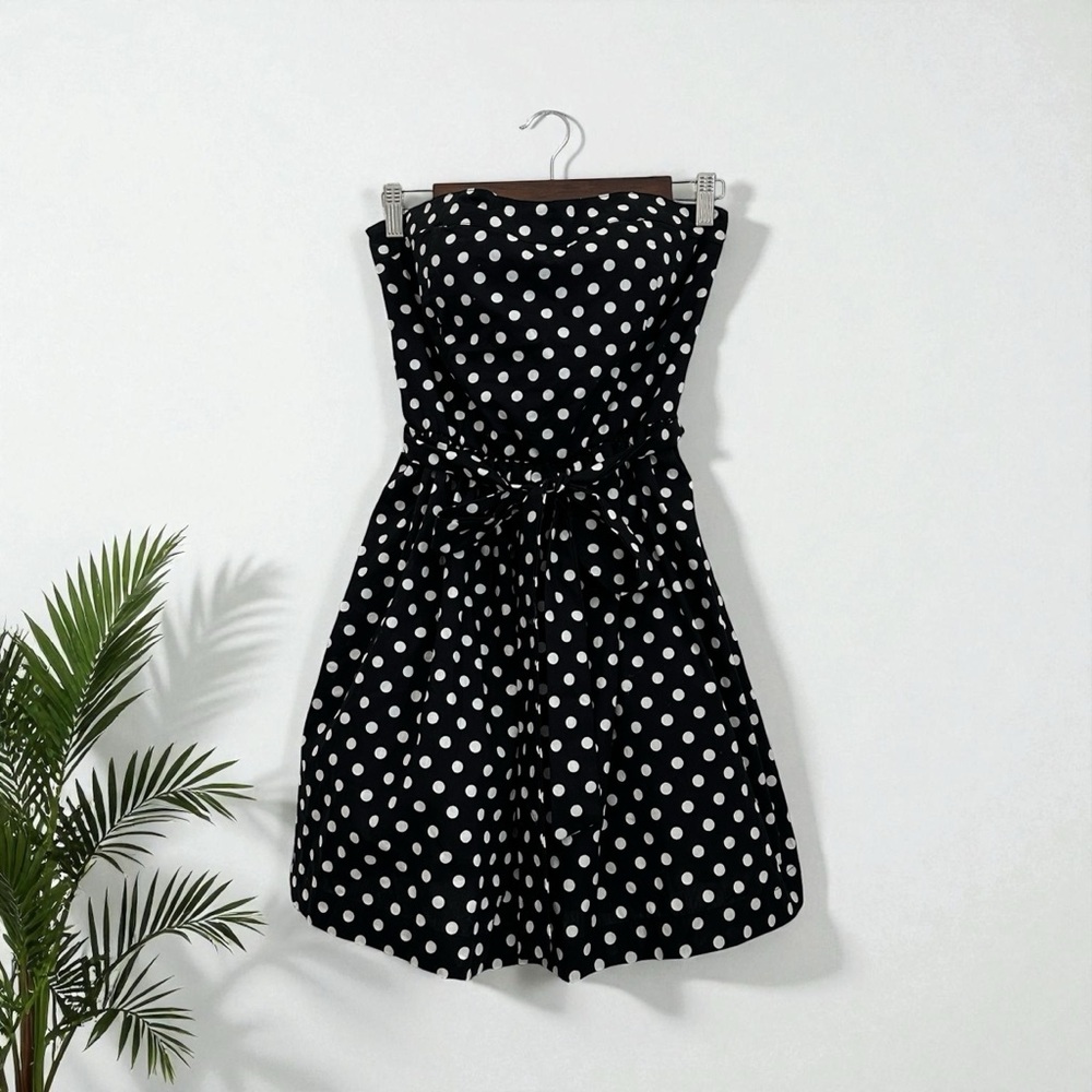 Active USA Women’s Black and White Cotton Strapless Dress Size M
